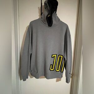 Nike Air Jordan Mens Big & Tall XXL Gray Spellout Long Sleeve Hoodie Sweatshirt